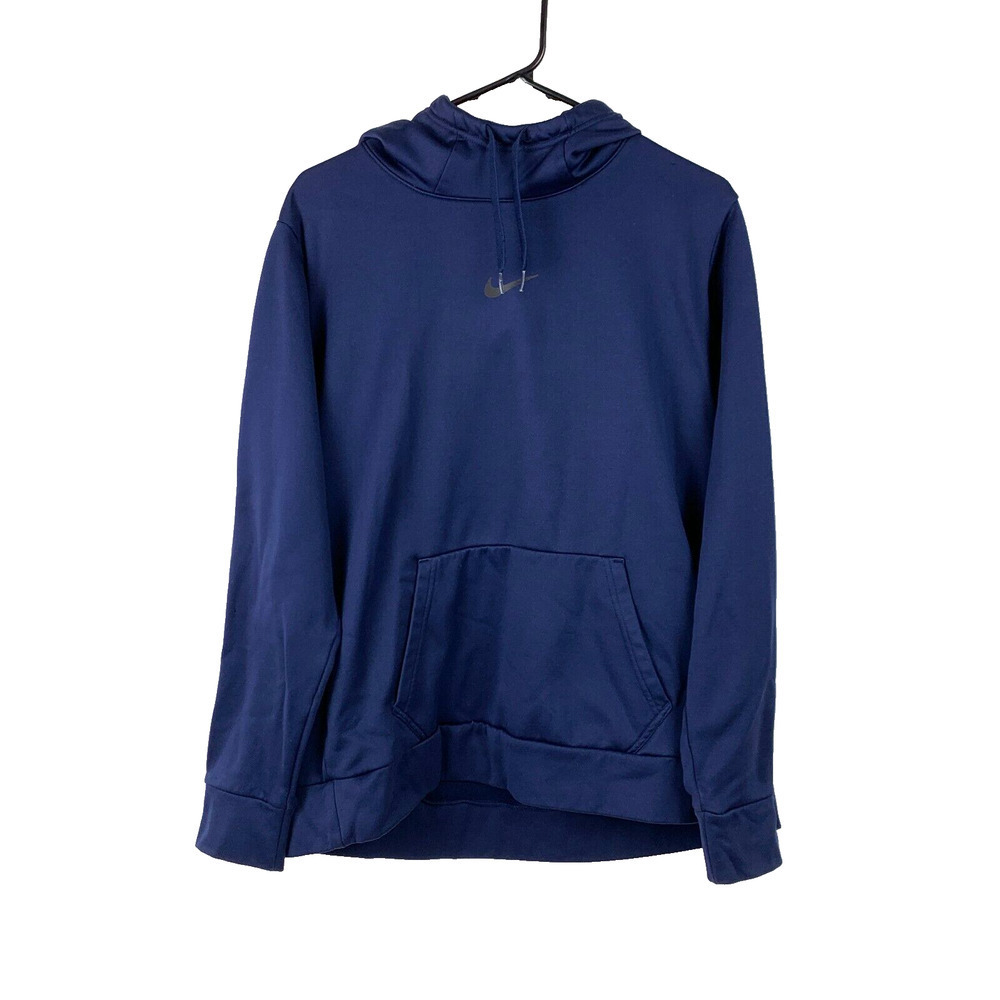 Nike Blank Solid Navy Blue Drawstring Hoodie Swea… - image 1
